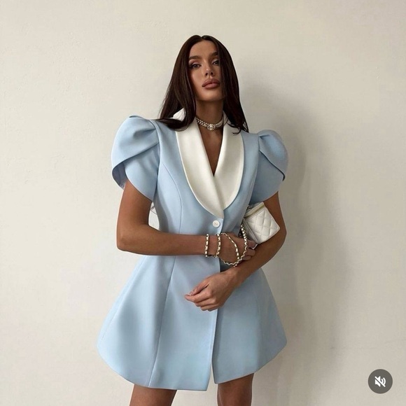 LIKLAB BABY BLUE MINI DRESS BLOGGER FAVORITE NEW WITH TAGS! - Picture 5 of 16